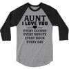 I Love You Aunt 3/4 Sleeve Shirt
