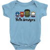 hello avengers Baby Bodysuit