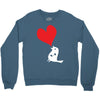 bird love heart animal graph note music party pop art gift Crewneck Sweatshirt