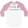 i ate sum pi t shirt s m l xl 2xl 3xl funny nerdy geeky college awesom 3/4 Sleeve Shirt