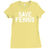 save ferris Ladies Fitted T-Shirt