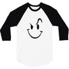 evil acid house smiley smily face mens t shirt 3/4 Sleeve Shirt