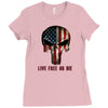 skull us flag live free or die Ladies Fitted T-Shirt