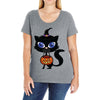 witch cat Ladies Curvy T-Shirt