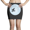 Biker Dinosaur - Dinosaur Riding A Bike To The Moon Mini Skirts