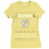 gemini christmas ugly sweater Ladies Fitted T-Shirt