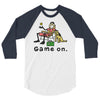 baseball game on short 3/4 Sleeve Shirt
