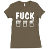 fuck you me off fun Ladies Fitted T-Shirt