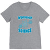 science worship funny geek atheist anti religion V-Neck Tee