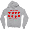my heart is filled with love Zipper Hoodie