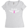 angel wing believe breast cancer Women's Triblend Scoop T-shirt