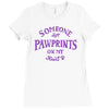 someone left paw prints on my heart Ladies Fitted T-Shirt