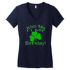 kiss me i't my birthday pi Women's V-Neck T-Shirt