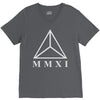 mmxi roman numerals triangle V-Neck Tee