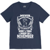 Never Underestimate Dog Rescuer Who Was Born November V-Neck Tee