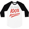 zero hair 100 awesome 3/4 Sleeve Shirt