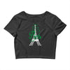 paris script eiffel tower french france Crop Top