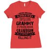 Super Cool Grammy Of A Freaking Awesome Grandson Ladies Fitted T-Shirt