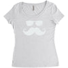 hipster glasses and moustache Women's Triblend Scoop T-shirt