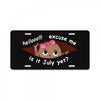 July Peeking Out Baby Girl License Plate