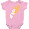 running we kick asphalt Baby Onesie