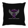 my hero is now my angel pancreatic cancer awareness Throw Pillow