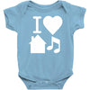 i love house music dj baseball Baby Onesie