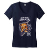 brain drain fox Women's V-Neck T-Shirt