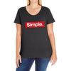 simple red Ladies Curvy T-Shirt
