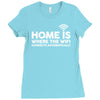 home is where the wifi funny Ladies Fitted T-Shirt