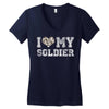 i love my soldier hunter camouflage Women's V-Neck T-Shirt