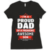 proud dad son Ladies Fitted T-Shirt