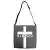 blessed cross w Adjustable Strap Totes