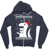 big trex santa ugly christmas Zipper Hoodie