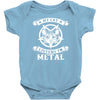my cat listen to metal Baby Bodysuit
