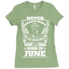 Never Underestimate Dog Rescuer Who Was Born June Ladies Fitted T-Shirt