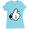 main de mickey Ladies Fitted T-Shirt
