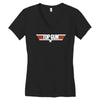 top gun logo cool retro Women's V-Neck T-Shirt