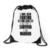 i am warrior Drawstring Bags