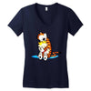calvin hobbes Women's V-Neck T-Shirt