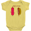 what up dog ketchup hot dog Baby Bodysuit
