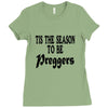 tis the season to be preggers baseball Ladies Fitted T-Shirt