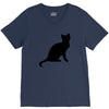 cat black had V-Neck Tee