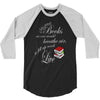 she reads books to live book lover 3/4 Sleeve Shirt