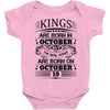 Real Kings Are Born On October 19 Baby Onesie