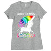 look it's a magical fck unicorn funny Ladies Fitted T-Shirt