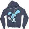evil rabbit Zipper Hoodie
