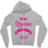 queens are born in april Zipper Hoodie