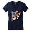 i hate puppy mills Women's V-Neck T-Shirt