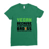 vegan because plant powered badass was not an offical tittle black Ladies Fitted T-Shirt